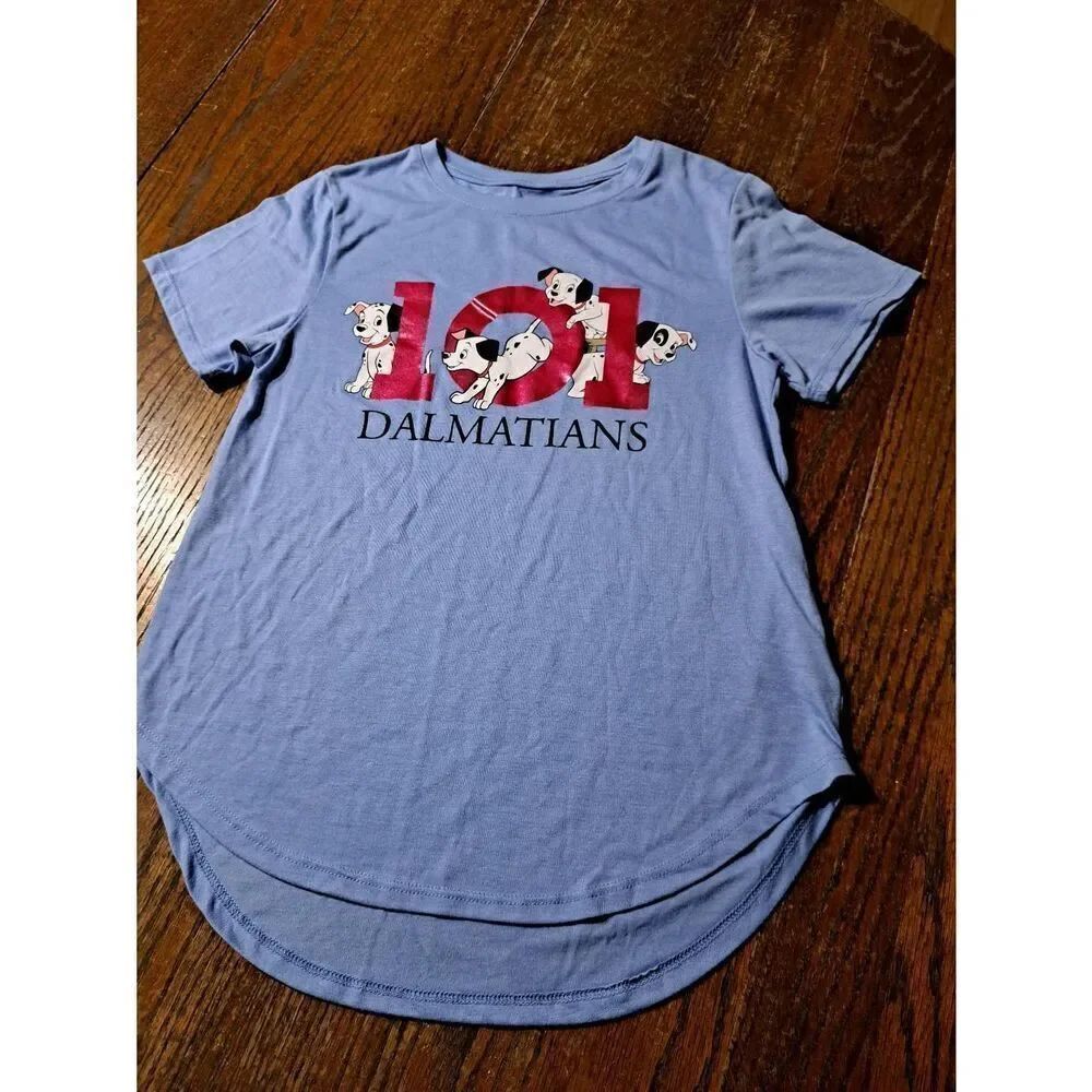 Girls Med 7/9 Disney 101 Dalmatians Short Sleeve  Pullover Tee Tshirt Top Shirt